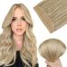 Easyouth Wire Hair Extensions Human Hair Blonde Secret Wire Extensions Real Hair Invisible Fish Line Hair Extensions Highlight Hair Natural 12 Inch 70g 12 Inch 1-Wire #27P613