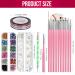 Fandamei Nail Art Brush Set - 15-Piece Gel Nail Brushes Dotted Pens Nail Strips & Rhinestones - Perfect Manicure Set in Pink - Buy Online on GoSupps.com