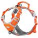 Thinkpet no-pull dog harness breathable breast tableware for small medium large dogs adjustable soft running harness safe control padded reflective safety harness orange crockery and 150cm leash set XL (1 Pack)