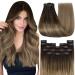 Youngsee Clip in Extensions Balayage Clip in Extensions Real Hair Lang 55cm Extensions Real Hair Clip Dark Braun Real Hair Extensions Clip Balayage Hair Waring Real Hair Clip in 120g #4/10/16