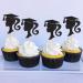 Cyodoos 24pcs 2024 Girl Graduation Theme Black Cupcake Toppers Girl Graduate Silhouette Cupcake Picks 2024 Students Graduation Theme Party Cake Decorations Supplies Graduation2 - Buy Online on GoSupps.com