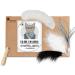 Catslang cat toys |Stable long wire with 4 supporters to change with springs real leather ligaments |Loving manual work from Germany |Natural cat toys for cats 4er set (on wire)