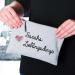 Herz & Heim Grey Cosmetic Bag - Personalized Travel Pouch for Favorite Things - International Shipping Available - Buy Online on GoSupps.com