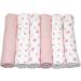 MuslinZ 6pk Baby Muslin Squares - Breastfeeding Cover & Burp Cloths - Pink Star Design - 100% Cotton - Absorbent & Breathable - 70x70cm - Buy Online on GoSupps.com