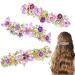 WHAVEL 3PCS Flower Hair Barrettes for Women, French Barrette Hair Clips Butterfly Fancy Hair Clips Large Barrettes for Thick Fine Hair (Purple)