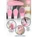 Silicone Travel Bottles Set with Face Scrubber - Leakproof, TSA Approved, BPA Free - Light Pink - Buy Online on GoSupps.com