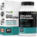 Renew Actives Organic Spirulina 1000MG per 2 Capsules Superfood for Men & Women Supports Energy, Wellness & Immune Function Rich in Antioxidants & Nutrients Made in Canada 60 Capsules
