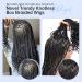 Kalyss 24 Square Knotless Box Braided Wig with Curly Ends - Double Lace Frontal Cornrow Braid Wig for Black Women - Buy Online on GoSupps.com