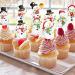 Christmas Cupcake Toppers Winter Cake Decorations Snowman Panda Penguin Cartoon Design Cake Toppers Picks for Winter Birthday Christmas Party Decoration Supplies (56pcs) - Buy Online on GoSupps.com
