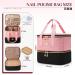 Large Capacity Double Layer Nail Polish Organizer Case - Holds 42 Bottles | Nail Tech Supplies Storage Bag - Stylish Blackpink Design - Buy Online on GoSupps.com