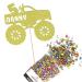 Cakeshop Cake Decoration Pack | Monster Truck Theme Premium Double Sided Glitter Card Cake Topper & 25g Party Pack of Cake Sugar Sprinkles | Custom Name & Age Cake Decorations (Champagne) Prime Glitter Card: Champagne