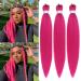 Rose Pink Pre Stretched Box Braid Hair Extension 26 Inch - Pack of 3 - Buy Online on GoSupps.com