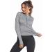 Pinspark Women's Long Sleeve Crop Top Quarter Zip Pullover - Grey, Small - Buy Online on GoSupps.com