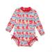 BONVERANO Baby Girls Swimsuit Toddler Bathing Suit Long-Sleeve Zipper One Piece Swimwear with UPF 50+ Sun Protection 6-9 Months Red Coco