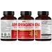 Organic Ashwagandha Capsules 7050mg Equivalent - Maximum Potency with L-Theanine, Turmeric, Rhodiola & St. John's Wort for Strength, Focus, Mood & Sleep Support - 90 Days Supply (90 Count) - Buy Online on GoSupps.com
