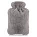 LEEVOT Hot Water Bottle Hand and Foot Warmer Portable Ice Compress 2000ml Gray Fluffy Cover