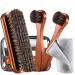 4 Pcs Horsehair Shoe Brush Kit Polishing Daubers Applicators Leather Care Brushes Shine Cleaning Cloth with Bag(Shoe Brush Set E)