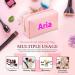 Personalized PU Leather Makeup Bag | Custom Gift for Women | Waterproof Toiletry Pouch for Mom | Pink Cosmetic Travel Bag - Buy Online on GoSupps.com