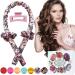 Kaition Lockenwickler curls without heat Heatless Curl's band for dreamlike curls overnight non-slip silk hair curlers DIY hairstyle set for long hair (Floral Pink)