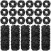 80 Pieces Silk Hair Scrunchies Satin Hair Ties Elastic Hair Bands Large Satin Ponytail Silk Holders Vintage Hair Ties Accessories for Women Girls (Black)