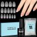 Tomicca artificial nail tips tips for gel nails gel nail almond short nail tips with glue set 150 pcs soft gel full cover nail tips professional salon quality - 15 sizes 150stk almond short