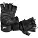 Elite Leather Gym Gloves with 2 Wide Wrist Wraps - Black X-Large - Buy Online on GoSupps.com
