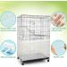 Adjustable Nylon Mesh Bird Cage Cover - White X-Large Daisy Design | Seed & Feather Catcher for Parrot, Parakeet, Macaw | Round/Square Cage Skirt Guard - Buy Online on GoSupps.com