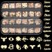 Noverlife 1200PCS Zodiac Nail Charm Flakes 12 Constellation Alloy Nail Sequins 3D Gold 12 Constellation Nail Glitters Zodiac Words Letters Nail Stickers for Nail DIY Craft Scrapbooking Phone Case 1200PCS - Zodiac