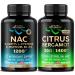 Citrus Bergamot & NAC Capsules - Heart Health Support - for Men & Women - 1400 mg 30:1 Extract - 40% Polyphenols - Antioxidant Immune & Thyroid Support - Improved with Selenium B6 & B12