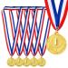Juvale 6 Pack Gold 1st Place Medals for All Ages, Participation Awards with 15.5-Inch Ribbon for Sports, Tournaments, Competitions (Metal, 2.0 in)