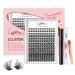 DIY Lash Extension Kit Crislashes Cluster Lashes Kit with 168 PCS Cluster Lashes 8-16mm Mixed Super Strong Lash Bond and Seal Cluster Lash Applicator Reusable Lashes Cluster Kit Home Use (KIT 03) 1 Count (Pack of 4)...