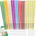 20 Pcs Ear candles All Natural Ear Candles Beeswax Candling Cones Lindastas ear wax candles 100%Non-Toxic Cylinders Fragrance Hollow Cone Candles with(20 Ear candle)+10 Protective Disks+30 Cotton Swab Rainbow