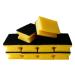 Sonty 10 pieces Pot cleaner Premium flush for stubborn dirt sponge with abrasive 9 x 7 x 4 cm black/yellow (yellow)