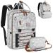 Tonyee wrap backpack backpack-removable cross body bottle diaper bag travel essentials baby bag with diaper support stylish diaper bag for mom/dad gray-white
