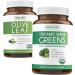Olive Leaf Extract & Organic Super Greens (4-Month Supply) Pure Plant Power Bundle of Olive Leaf Extract (120 Capsules) Super Strength & Organic Super Greens (180 Tabets) Organic Superfood