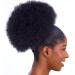 Afro Puff Drawstring Ponytail Extension for Black Women Synthetic Short Afro Kinkys Curly Afro Bun Extension Hairpieces Updo Hair Extensions with Two Clips (Black-1B) (Large(pack of 1) 1#) Large(pack of 1) 1#