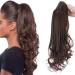Ponytail extension ponytail braid with clip hair parts hair extension hair pace hair heat resistant (smooth+corrugated) like real hair 18 "(45cm) medium brown 45 cm medium brown