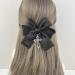 AJOIDR Ribbon Hair Bows with Pendant Hair Clip Hairpin Women Barrettes PonytailHolder for Girl Hair Styling Tool Black-b - Buy Online on GoSupps.com