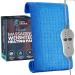 Cure Choice 3 in 1 Weighted Heating Pad for Back Pain Relief with Massager  12x24 Large Electric Heating Pads for Cramps  Ultra Soft Heat Pads for Pain Relief with 3 Heat & 3 Massage Settings (Blue) 12X24 Blue