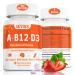 Vitamin ADK+B12 - Vitamin A D3 5000 iu Methyl B12 Sublingual 2500mcg | Sugar-Free Vegan K2 D3 ADK Vitamin Supplement with Zinc 50mg & C | Overall Health Support Fast Dissolve Tablets 180 Servings