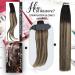 Moresoo Ombre Tape in Hair Extensions Black Root to Dark Blonde with Caramel Blonde Balayage 18 - 20 Pieces/50g | Silky Invisible Real Human Hair Extensions - Buy Online on GoSupps.com