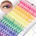 Colored Lash Extensions 120Pcs Wispy Color Lash Clusters DIY Rainbow Eyelashes Kit 14/16mm Mixed Colorful Lashes for Beginners Self Application Mix Lashes Eye Makeup