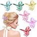 6 Pieces Large Butterfly Hair Claw Clips Clear Butterfly Jaw Clips 3.3 Inch Beautiful Butterfly Hair Clips Hair Accessories for Girls and Women