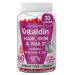 VITALDIN Gummies Cheveux Peau & Ongles 2500 g de Biotine Soin des Cheveux Avec Zinc et Vitamines C & E V ganes Sans Sucre Sans Gluten 60 Gummies 1 Mois Saveur Fraise