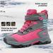 JMFCHI Kids Hiking Boots - Comfortable Non-Slip Snow Shoes for Boys and Girls - Steel Buckle Sole - Size 1 Little Kid - Grey Pink - Buy Online on GoSupps.com