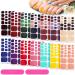 308 Pieces 14 Sheets Toenail Polish Stickers Adhesive Toe Nail Wraps Full Toe Nail Wraps Toenail Polish Strips DIY Glitter Toe Nails Manicure Decal with 2 Pieces Nail Files for Girls (Vintage Style)