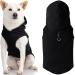 Gooby - Fleece Vest with Hood for Small Dogs Fleece Jacket with Leash Ring Black Size L Large (Chest: 18.75") black