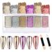 UIIOPJIOM 6 Colors Chrome Nail Powder , Holographic Metallic Mirror Effect Nail Art Powder , Gold Rose Pink Nail Pigment Glitter Powder with 2Pcs Eyeshadow Sticks for Salon DIY Nail Art Supplies