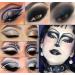 MAEPEOR Black Grey Silver Smokey Eyeshadow Palette - 9 Colors Matte Glitter, Longlasting & Waterproof for Women - Set 2 - Buy Online on GoSupps.com