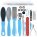 Professional Manicure and Pedicure Care Kit  20 in 1 Stainless Steel Pedicure Foot Supplies Set  Foot Files Callus Dead Skin Remover  Pedicure Foot Spa Tools at Home or Salon for Women & Men(Blue) Blue-20PCS